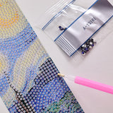 icceemee 4 pcs Oil Painting Themes Diamond Painting Bookmarks, DIY Diamond Art Kits for Adults, Book Corner - Protecting Bookmark Craft Supplies Kits for Book Lovers (Oil Painting) icceemee