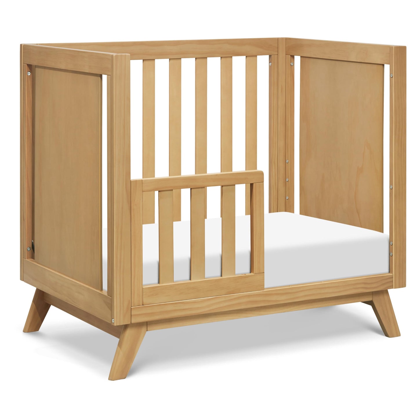 DaVinci Otto 3-in-1 Convertible Mini Crib with 4" Mattress in Walnut, Greenguard Gold Certified