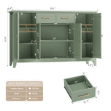 HORSTORS 55" Buffet Cabinet with Storage, Kitchen Buffet Sideboard with Drawers, Large Storage Cabinet with Doors and Shelves, Modern Farmhouse Coffee Bar for Kitchen, Dining Room, Living Room, Green HORSTORS