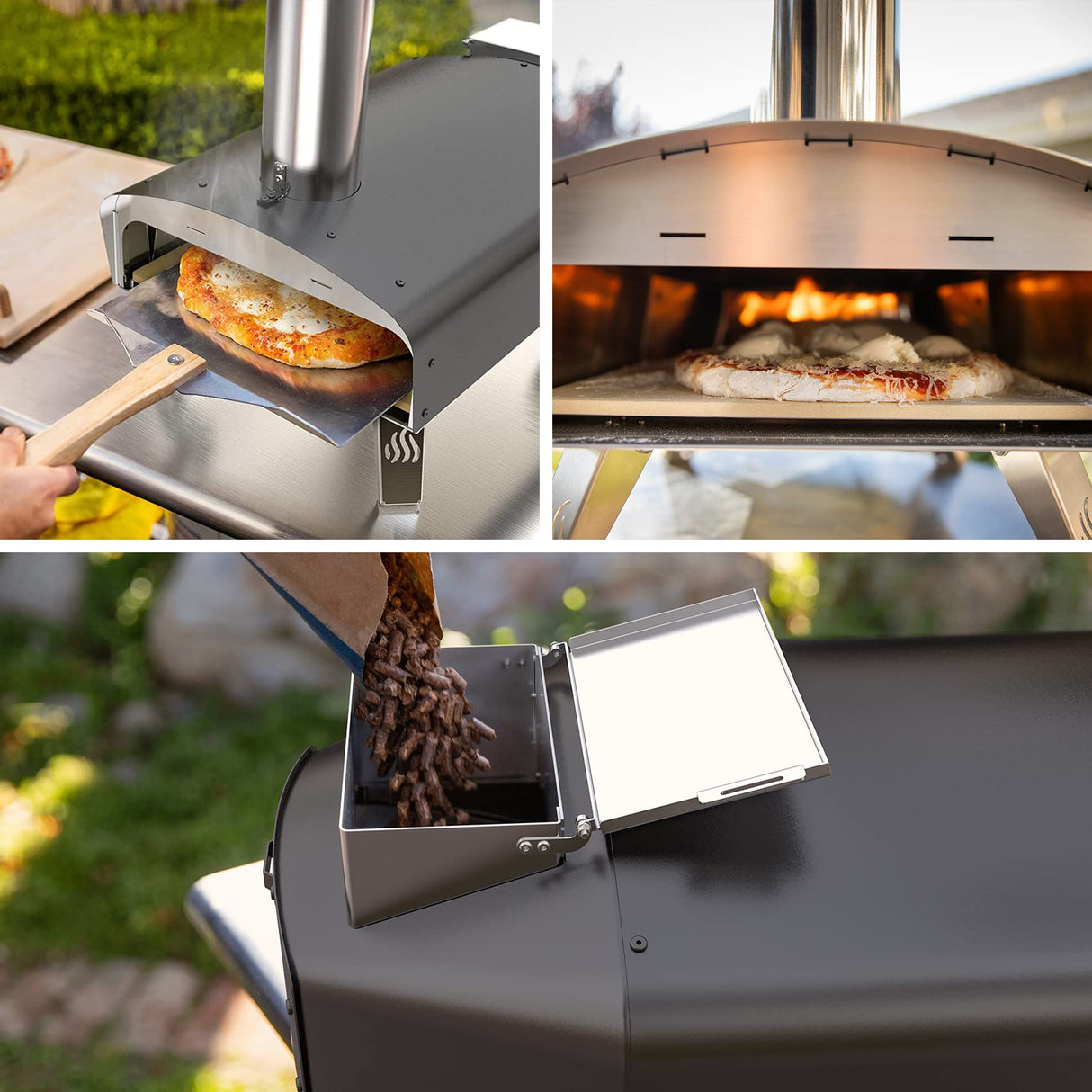 Mimiuo Outdoor Pizza Oven Wood Pellet 12" Pizza Ovens with Pizza Stone and Pizza Peel, Portable Wood-Fired Pizza Oven Pizza Stove for Backyard and Outside (Classic W-Oven Series) Mimiuo