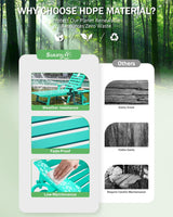 SUUNYN Lounge Chair Outdoor, Chaise Lounge, HDPE 6-Position Outdoor Chaise Lounge, Patio Lounge Chair with Wheels & Cup Holder for Pool Poolside Deck Backyard, Lake Blue SUUNYN