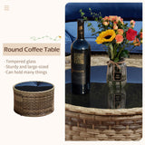 ECOTOUGE Half Moon Patio Furniture Set, 7-Piece All-Weather Wicker Curved Sofa Set, Half Moon Outdoor Couch with High Backs, Fit for Pool Backyard Balcony Garden(Blue) ECOTOUGE