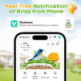 birdsnap® MON - Bird Feeder with Camera, 2K Detachable Camera Bird House with 32GB Card, AI Identify Bird Species, Live View, Auto Record Videos in Backyard, Ideal Gift for Bird Lover birdsnap