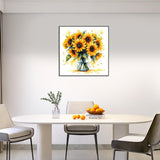 RICUVED Diamond Art Kits for Adults, Sunflower Diamond Painting Kits for Beginners, Flowers in Bottle DIY 5D Full Round Drill Gem Crystal Rhinestone Art and Craft Kit for Gift Home Wall Decor 30x30cm RICUVED