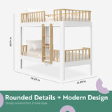 Storkcraft Next Santos Twin-Over-Twin 5-in-1 Convertible Bunk Bed (White with Natural) STORKCRAFT
