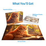 1000 Piece Puzzle for Adults Window Cat Puzzles for Adults 1000 Pieces Reading Cat Jigsaw Puzzles 1000 Pieces for Adults Cute Kitten Puzzle 1000 Pieces Cozy Retreat 1000 Piece Puzzle Cat 1000 Puzzle CHengQiSM