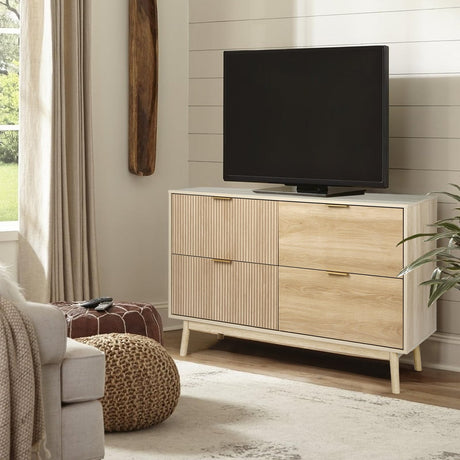 VOWNER 4 Drawer Dresser, Modern Closet Dressers with Wide Drawers, Farmhouse Wood Storage Chest of Drawers for Bedroom, Living Room VOWNER