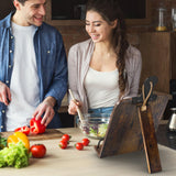 KLM Kitchen Cookbook Stand - Recipe Book Holder for Cooking, Organising and Storage - Perfect Home Shelf Decor and Wedding Retirement Gift for Woman (Brown) KLM