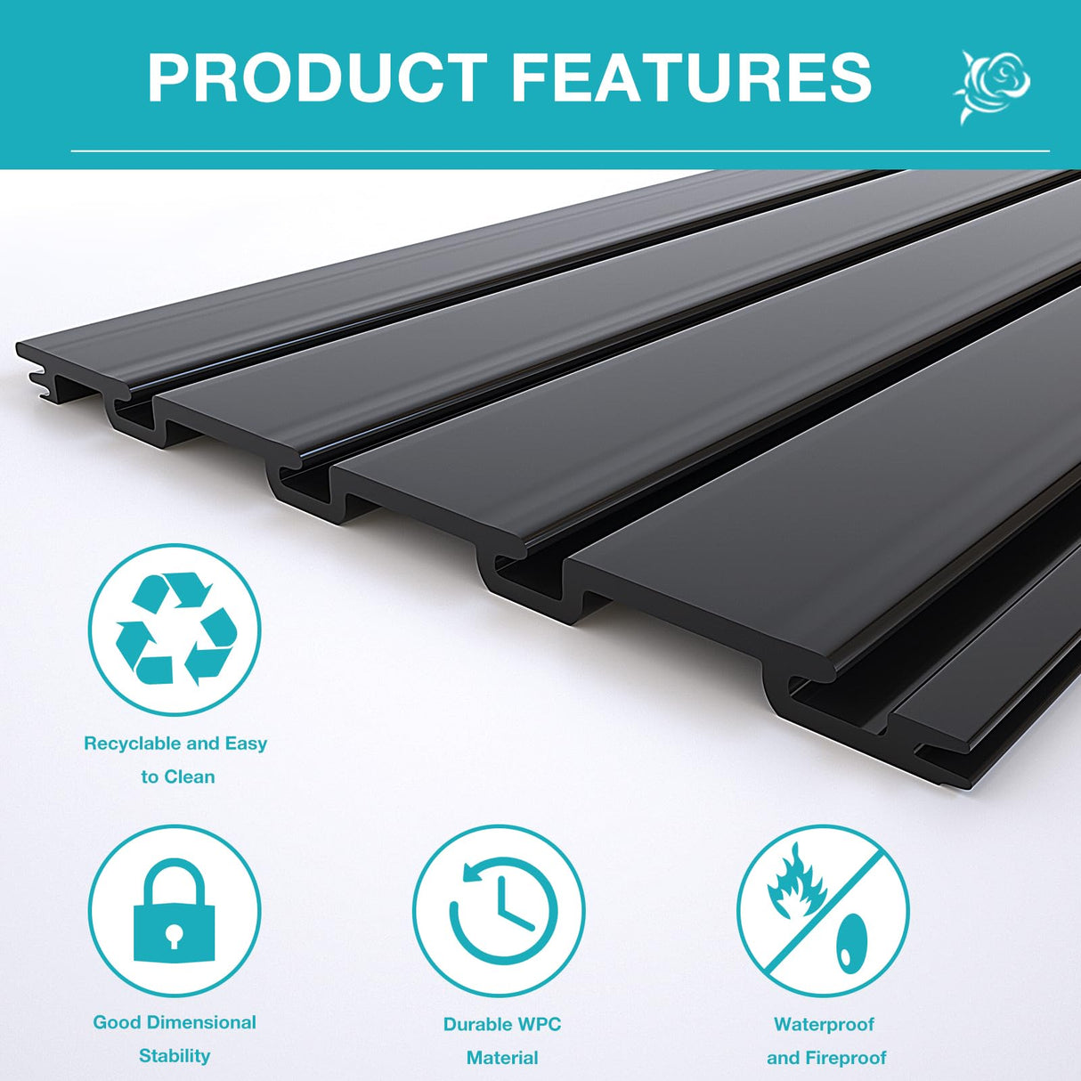 NeatiEase Slatwall Panel Wall Storage Systems, 4 x 8ft Slat Wall Paneling Garage Wall Organizer, Heavy Duty Wall Mounted PVC Wall Rack (Black) NeatiEase