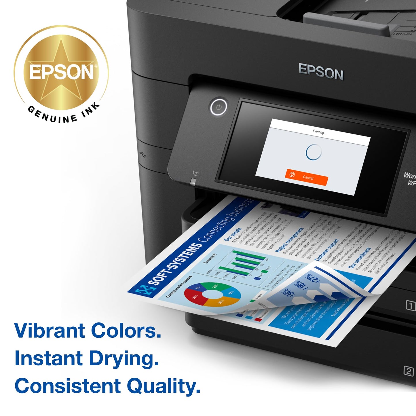 EPSON 822 DURABrite Ultra Ink High Capacity Black & Standard Color Cartridge Combo Pack (T822XL-BCS) Works with WorkForce Pro WF-3820, WF-3823, WF-4820, WF-4830, WF-4833, WF-4834