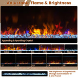 GOFLAME 23 Inch Electric Fireplace Insert, Recessed Quartz Fireplace Heater with 6 Flame Modes & 5 Brightness, Breathable Design, Remote Control, 8H Timer, Overheat Protection, 1500W GOFLAME