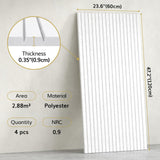 TONOR 4 Pack Large Acoustic Panels,48" X 24" X 0.35" Acoustical Wall Panel, Self-Adhesive Sound Proof Panels, Decorative Soundproof Wall Panels for Echo Absorption for Home Studio Office, White TONOR