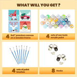 Yijingtop 4 Packs Framed Chrsitmas Paint by Numbers Kit for Kids Ages 8-12,Snowman Easy Acrylic Paint by Number Framed on Canvas,Number Painting Paint by Numbers Kit for Home Wall Decoe 8x8inch Yijingtop