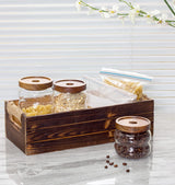 TIMRIS Rustic Wooden Box, Farmhouse Bathroom Decor Box, Wooden Toilet Paper Holder, Toilet Tank Basket, Decorative Storage Container Box (Rustic Brown) TIMRIS