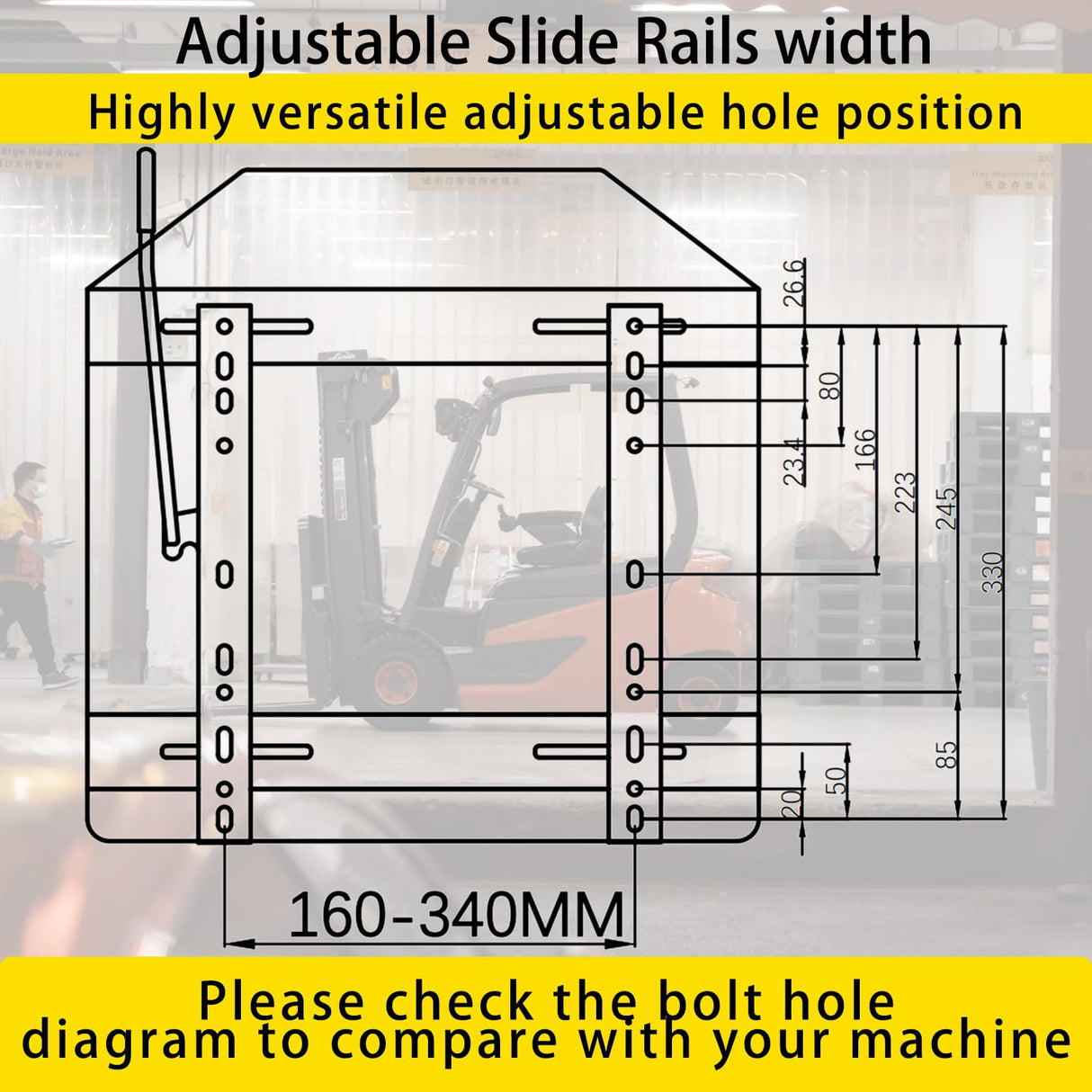 SEATIN Universal Forklift Seat W/Switch,Retractable Safety Belt fits Toyota Forklift Aftermarket,Tractor,Skid Loader,Excavator,Dozer,Backhoe,Telehandler,UTV,ATV SEATIN