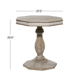 Deco 79 Wood Scroll Handmade Side End Accent Table Intricately Carved End Table, Side Table 28" x 28" x 30", Brown Deco 79