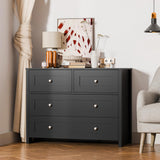 SunsGrove 40 inch Wide 4 Drawer Dresser, Modern Black Wooden Chest for Home Organization, Storage Cabinet for Bedroom, Living Room, Home Office SunsGrove