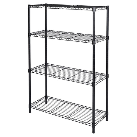 Homeiju 4 Tier Shelving Unit,Heavy-Duty Height Adjustable Storage Rack 1300 LBS Capacity with Adjustable Feet ,Metal Storage Shelves Wire Shelf for Kitchen Garage Laundry ,13.77"D x 35.43"W x 54.33"H Homeiju