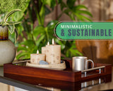 Set of 2 Decorative Serving Trays - Bamboo + Silver Stainless Steel Handles - Coffee Table or Ottoman Tray for Breakfast in Bed Jewelry, Decor Organization - 12"x17" - Stained Brown Finish Comfify