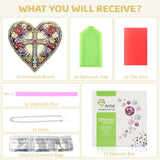 MEIYUDA Cross Diamond Painting Pendant Kits, DIY Heart Cross Special Shaped Diamond Art Hanging Kits for Adults, 5D Crystal Diamonds Painting Acrylic Pendant Ornamen for Home Decoration MEIYUDA
