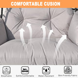 Double Hammock Egg Chair 2 Person Egg Chair Indoor Outdoor Swing with Stand Patio Wicker Hanging Chair Widened and Enlarged for Balcony Bedroom Porch Adults Kids VERASCOT