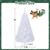 COSTWAY 5Ft-Artificial-PVC-Christmas-Tree-W-Stand-Holiday-Season-Indoor-Outdoor-White COSTWAY