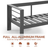 Solaste Outdoor Aluminum Furniture Set,4 Pieces Patio Sectional Chat Sofa Outdoor Conversation Set with Table,Dark Grey Solaste