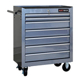 lunhung 7-Drawer Metal Rolling Tool Chest with Wheels,Tool Storage Cabinet with Locking System,Multifunctional Tool Cart with Wheels for Garage, Warehouse, Workshop, Repair Shop (Silver) lunhung