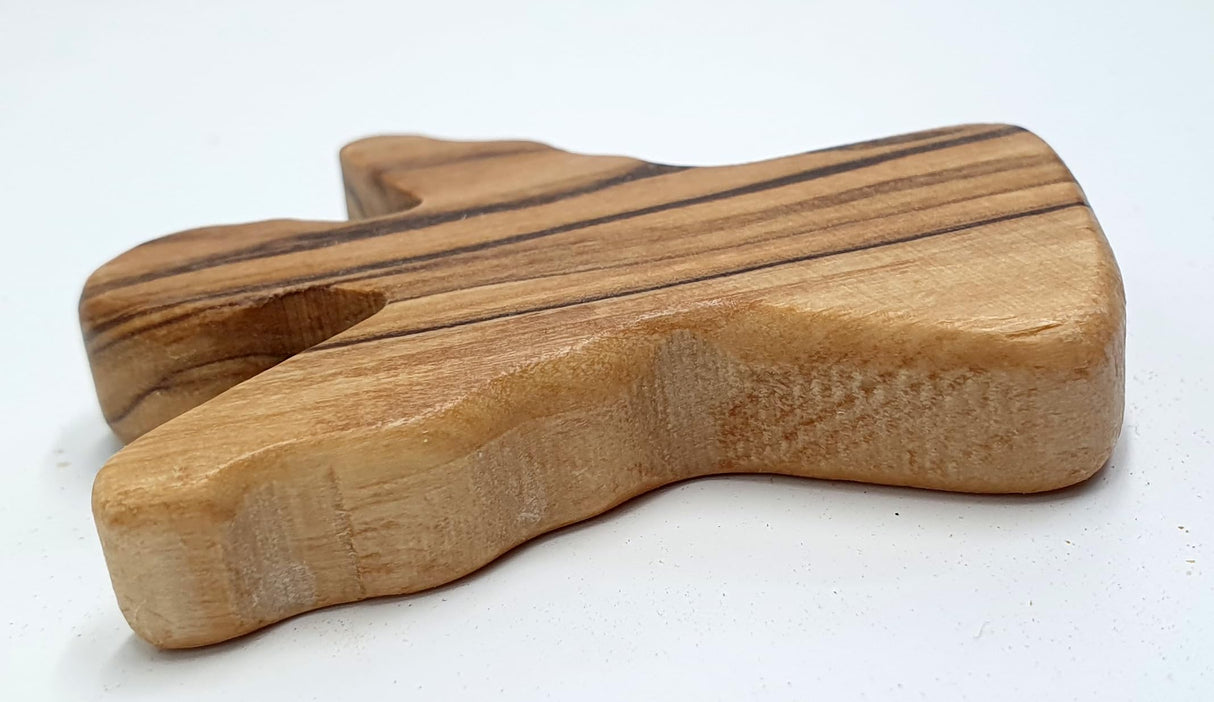 Zuluf ANGEL OLIVE WOOD HOLDING CROSS | Made in Bethlehem the Holy Land | Pocket Angel Cross For Comfort | Religious Gift for Protection Comes with Certificate from Holy Land Israel HLG025 Zuluf