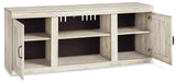 Signature Design by Ashley Bellaby Farmhouse Large TV Stand up to 60" with 3 Adjustable Shelves and Fireplace Option, White Signature Design by Ashley