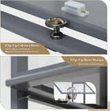 Athena Collection Curio Display Cabinet with Acrylic Doors, 5-Tier Clear Display Case 65” Hight Display Shelf for Trophy Figures Curio Collectibles for Living Room Bedroom, Grey Athena Collection