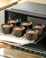 Tikooere Ramekins 6 oz, Oven Safe Soufflé Dishes for Creme Brulee, Souffle, Pudding, Lava Cake, Stoneware Custard Cups for Baking, Ceramic Sauce Bowls Set of 6, Kitchen Decor Gift, Matte Black Tikooere