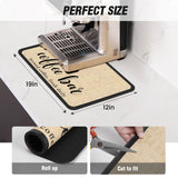 DK177 Coffee Mat Coffee Bar Mat Hide Stain Absorbent Drying Mat with Waterproof Rubber Backing Fit Under Coffee Maker Coffee Machine Coffee Pot Espresso Machine Coffee Bar Accessories DK177