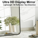 HARRITPURE 56" x 21" Rounded Full Length Mirror Aluminum Frame Black Mirror Full Length Floor Mirror with Stand for Living Room Bedroom Cloakroom HARRITPURE
