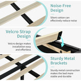 IMMERSTABLE Queen Bed Frame with LED Lights, Upholstered Bed Frame Queen Size with Headboard, Heavy Duty Wood and Metal Slats Support, Noise-Free, No Box Spring Needed, Easy Assembly, Black IMMERSTABLE