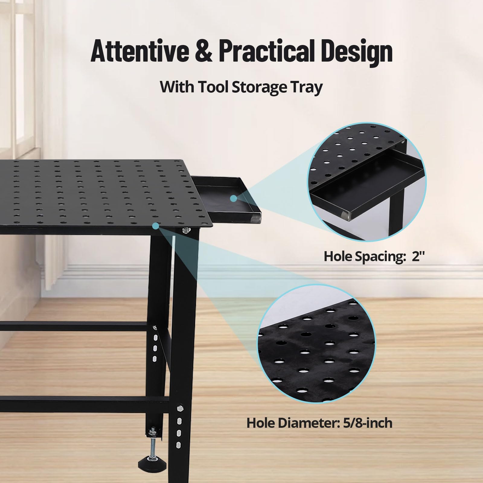 TROPOW Welding Table 36"x24", 5/8-inch Fixture Holes Steel Welding Workbench Table, 1500lbs Load Capacity Welding Table Portable Work Bench - WoodArtSupply