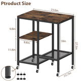 Kitchen Microwave Cart with Wheels,Coffee Bar Table Station,4-Tier Rolling Baker's Oven Rack,Small Appliance Storage Shelf,Utility Trolley Side Table for Kitchen,Office, Living Room (Rustic Brown) OGEMXU