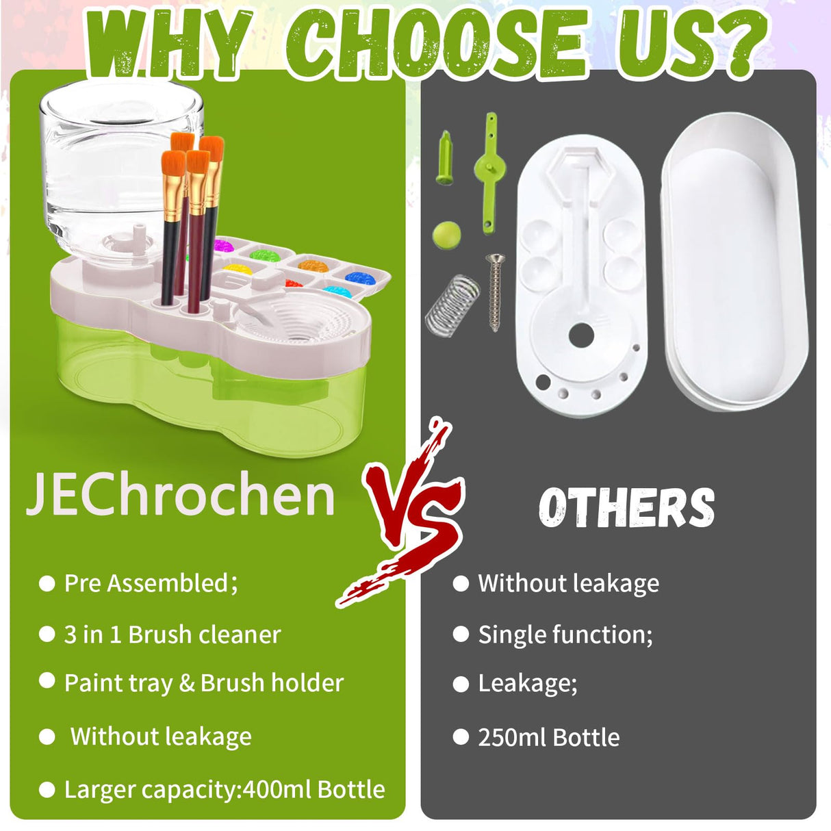 JEChrochen Paint Brush Cleaner Tool, Washing My Brushes, Water Cycle Brushes Rinser with Brushes Holder and Palette, Brush Rinser Dispenser,Painting Art Supplies Stuff for Artist Artist Beginner Kids JEChrochen