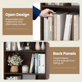 Giantex 6-Tier Bookcase, 70" Tall Wooden Bookshelf, Freestanding Storage Organizer w/Open Shelves, Anti-Tipping Kits, Modern Floor Standing Display Shelves for Living Room, Bedroom (1,Rustic Brown) Giantex