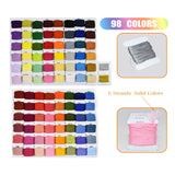 Embroidery Floss Thread Kit 100％ Cotton Floss Bobbins and Cross Stitch Kit Bracelets Floss Crafts Floss (96 Color) Renashed