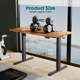 SMUG Electric Standing Desk, 63 x 24 Inch, Modern Style, Adjustable Height, 154 lbs Capacity, with Memory Presets, for Home Office, Rustic Brown SMUG