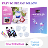 LET'S RESIN Resin Mold Kit Bundle with 0.5 Gallon Crystal Clear Epoxy Resin, Bubbles Free Resin for Resin Art LET'S RESIN