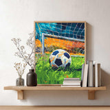 Soccer Paint by Numbers Kit for Adults, Paint by Number Soccer Ball, Soccer Ball in Goal Wall Art, Balls Sports Home Wall Decor - Soccer Court Green Grass Landscape(16x20inch) zouewit