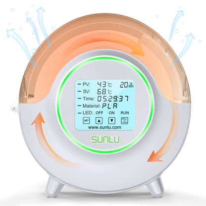 [with Fan] SUNLU Official 3D Printer Filament Dryer S2, Filament Storage Dehydrator for 3D Printing, Built-in Fan, Dryer Box S2 for PLA Nylon PA ABS PETG 1.75 2.85 3.00mm, White - WoodArtSupply