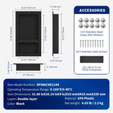 BWE Black Shower Niche Insert Tile Ready 16" X 32" Rectangle for Shower Wall Prefabricated Waterproof Double Shelves Recessed Niche for Shower Bathroom Storage BWE