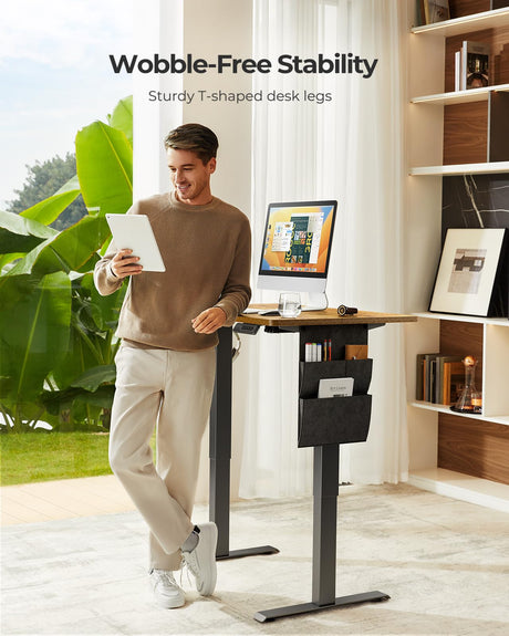 Marsail Standing Desk Adjustable Height, 55x24 Inch Electric Standing Desk with Storage Bag, Stand up Desk for Home Office Computer Desk Memory Preset with Headphone Hook Marsail