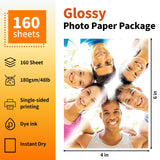 Reastar 4x6 Photo Paper, 160 Sheets Glossy Photo Paper, Photo Paper for Printer, Photo Printer Paper, Glossy Paper for Inkjet Printer, Glossy Brochure Paper Reastar