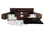Antochia Crafts Personalized Wooden Rummy Game Set - Oval Shape Custom Racks and Tiles with Case Antochia Crafts