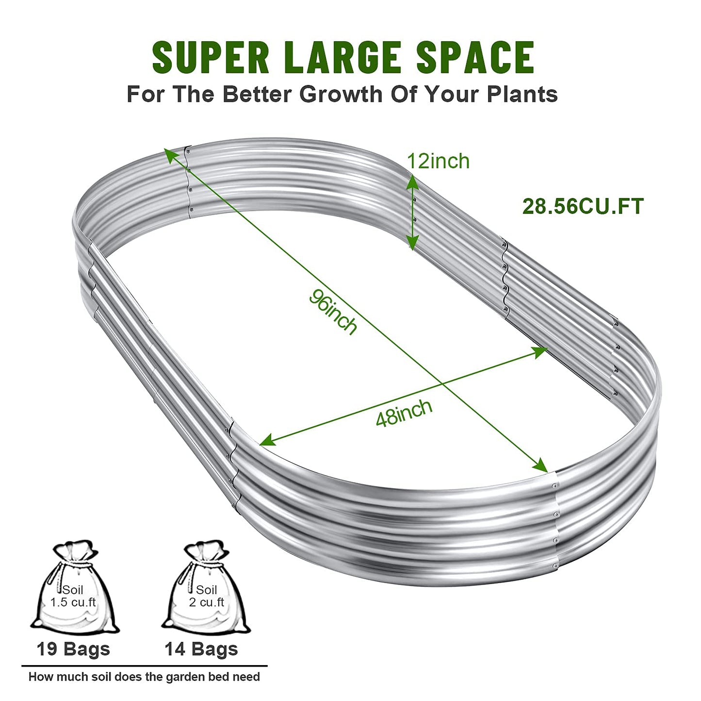 Land Guard 2Pcs Galvanized Steel Raised Garden Bed，8×4×1 ft Large Metal Raised Planter Beds, Aluminum Raised Garden Bed for Vegetables.… - WoodArtSupply