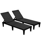 Devoko Outdoor Chaise Lounge Chair Set of 2 for Outside Pool Patio, Adjustable Waterproof Easy Assembly Chaise Lounge Outdoor (Black) Devoko
